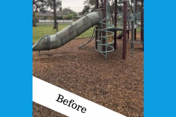 Slide before powewr sweeping and scrubbing